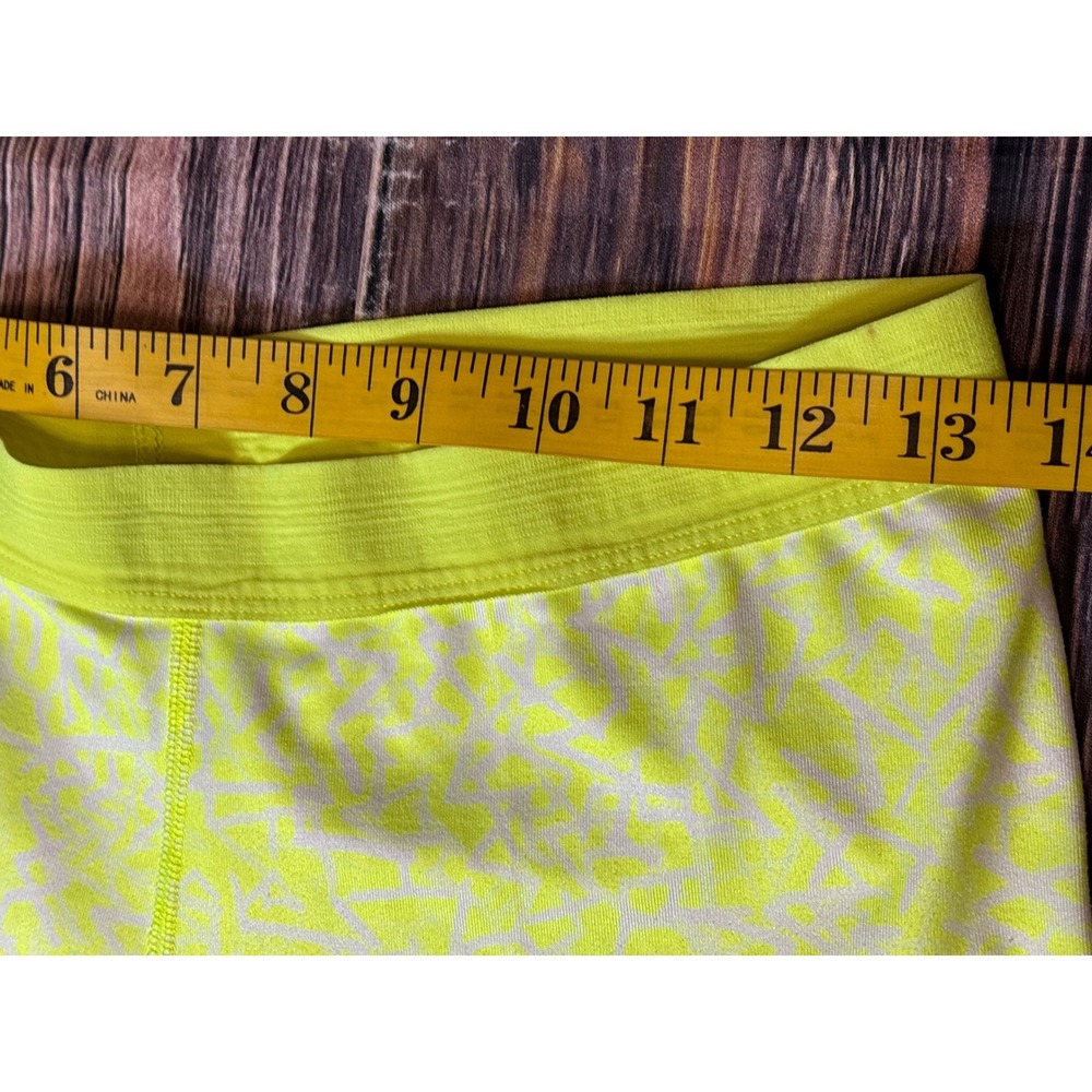 Nike Dri-FIT Leggings Womens S Neon Yellow White Geometric Print Capri 646194 - Picture 10 of 14